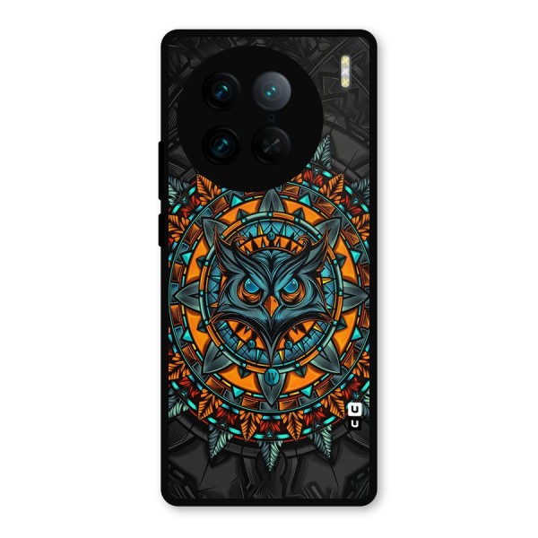 Mighty Owl Artwork Metal Back Case for Vivo X90 Pro