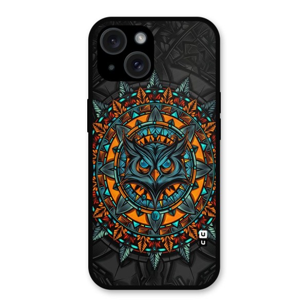 Mighty Owl Artwork Metal Back Case for iPhone 15