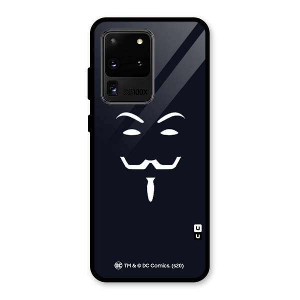 Minimal Anonymous Mask Glass Back Case for Galaxy S20 Ultra