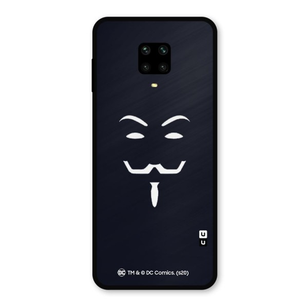 Minimal Anonymous Mask Metal Back Case for Redmi Note 9 Pro