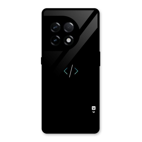 Minimal Dark Coding Glass Back Case for OnePlus 11R