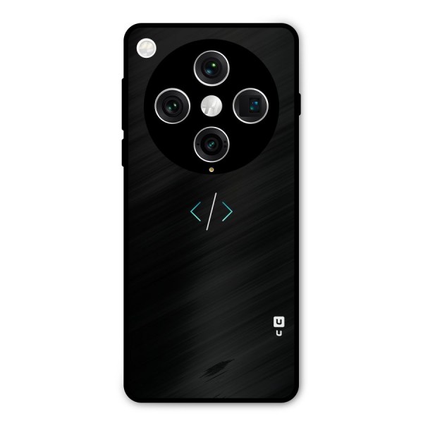 Minimal Dark Coding Metal Back Case for Oppo Find X8 Pro