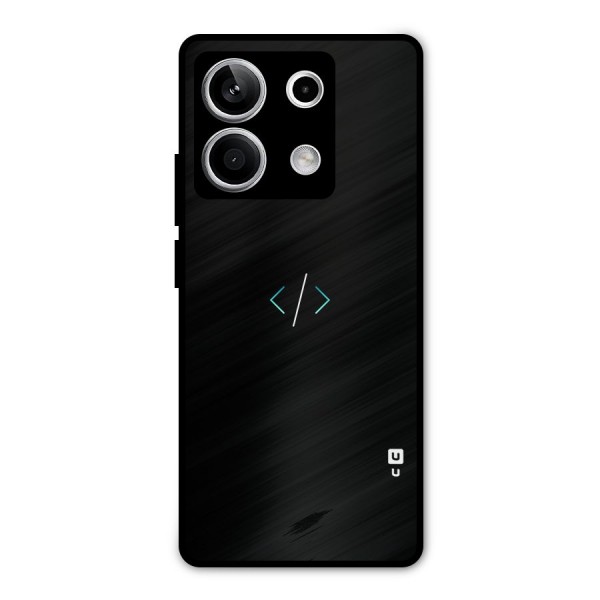 Minimal Dark Coding Metal Back Case for Redmi Note 13 5G