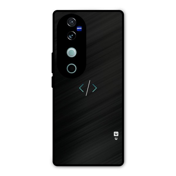 Minimal Dark Coding Metal Back Case for Vivo V40 Pro