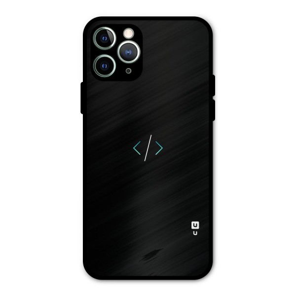 Minimal Dark Coding Metal Back Case for iPhone 11 Pro Max