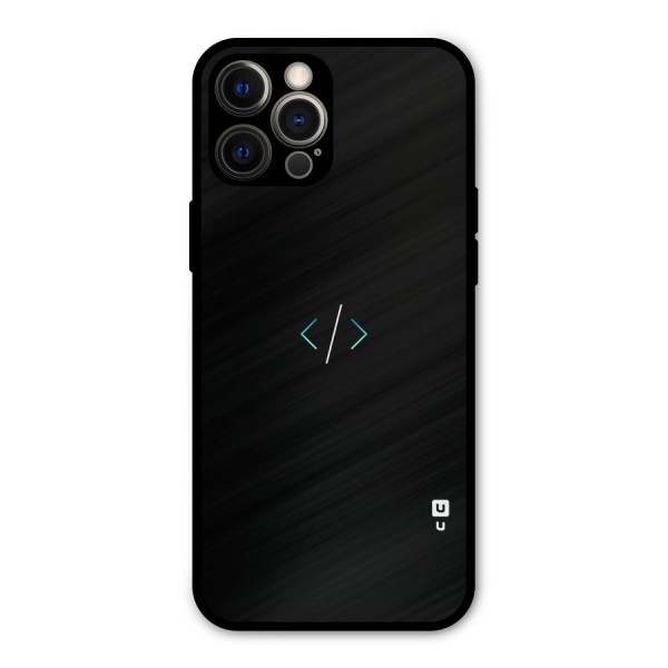 Minimal Dark Coding Metal Back Case for iPhone 12 Pro Max
