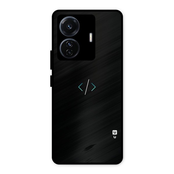 Minimal Dark Coding Metal Back Case for iQOO Z6