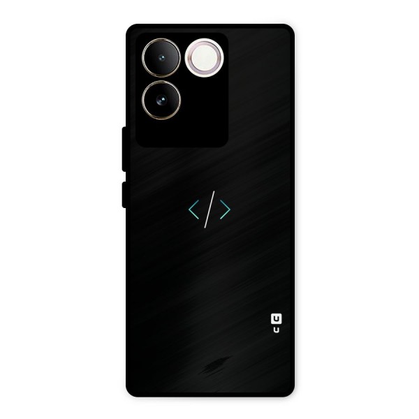 Minimal Dark Coding Metal Back Case for iQOO Z7 Pro