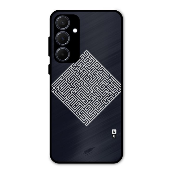 Minimal Maze Pattern Metal Back Case for Galaxy A35