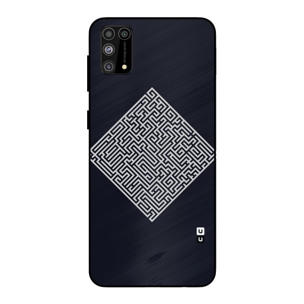 Minimal Maze Pattern Metal Back Case for Galaxy F41
