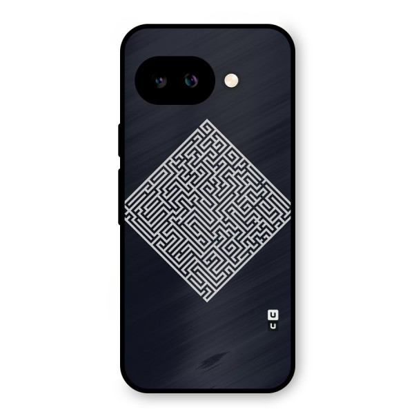 Minimal Maze Pattern Metal Back Case for Google Pixel 9a
