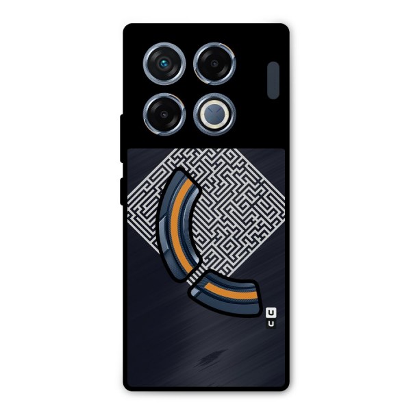 Minimal Maze Pattern Metal Back Case for Infinix GT 20 Pro