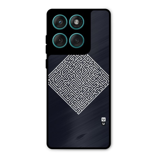 Minimal Maze Pattern Metal Back Case for Motorola Edge 60
