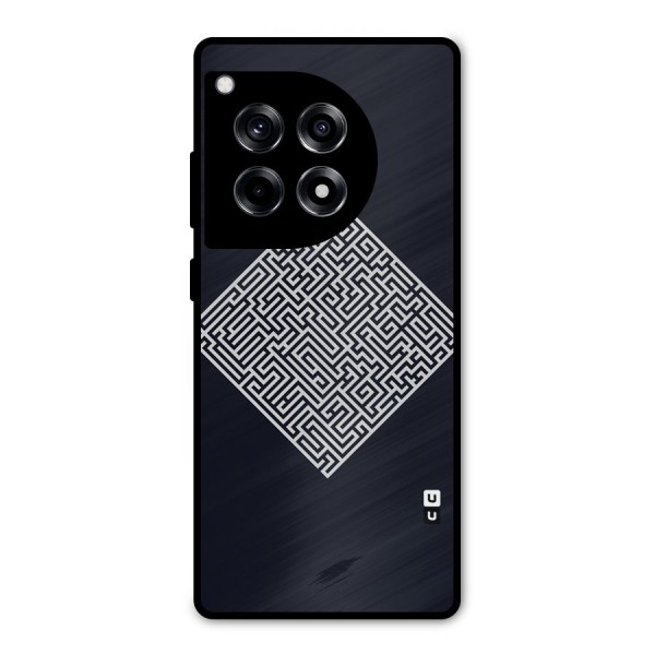 Minimal Maze Pattern Metal Back Case for OnePlus 12R