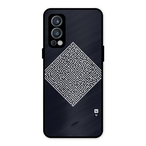 Minimal Maze Pattern Metal Back Case for OnePlus Nord 2 5G