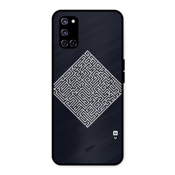 Minimal Maze Pattern Metal Back Case for Oppo A52