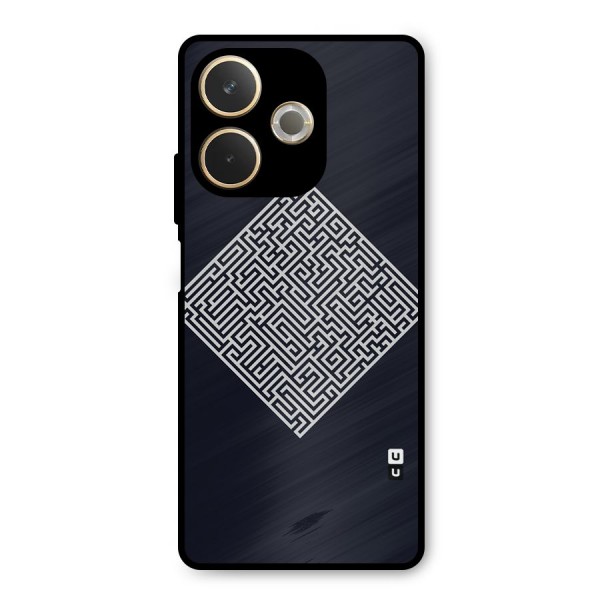Minimal Maze Pattern Metal Back Case for Oppo A5 Pro