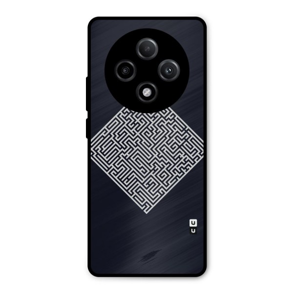 Minimal Maze Pattern Metal Back Case for Oppo F27 Pro Plus
