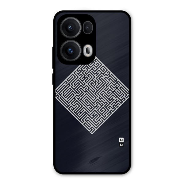 Minimal Maze Pattern Metal Back Case for Oppo Reno13 Pro