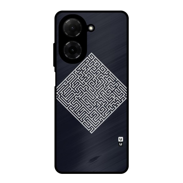 Minimal Maze Pattern Metal Back Case for Poco C71