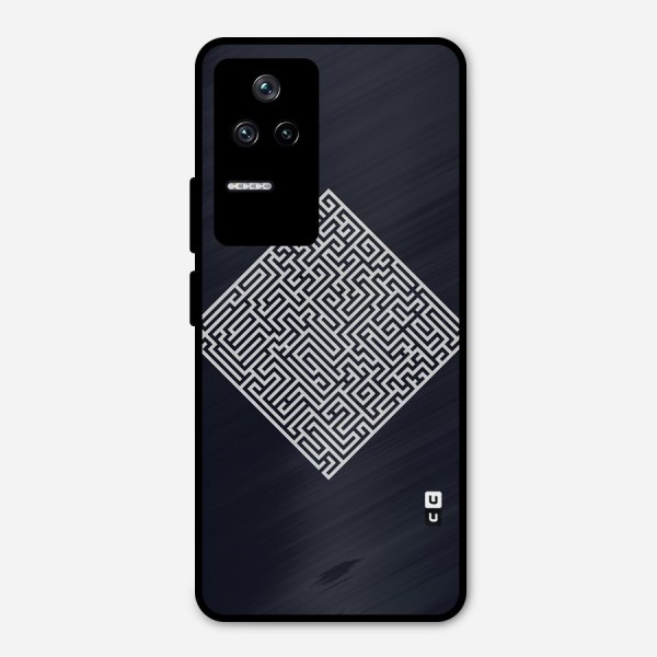 Minimal Maze Pattern Metal Back Case for Poco F4 5G
