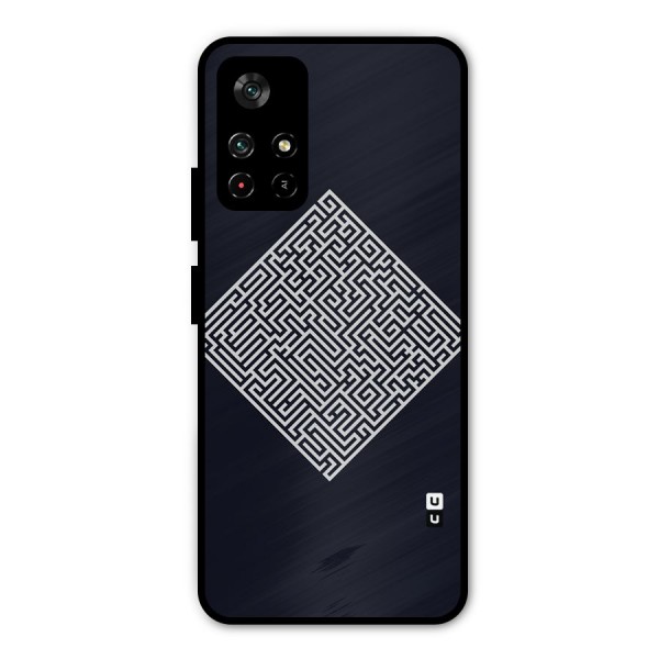 Minimal Maze Pattern Metal Back Case for Poco M4 Pro 5G