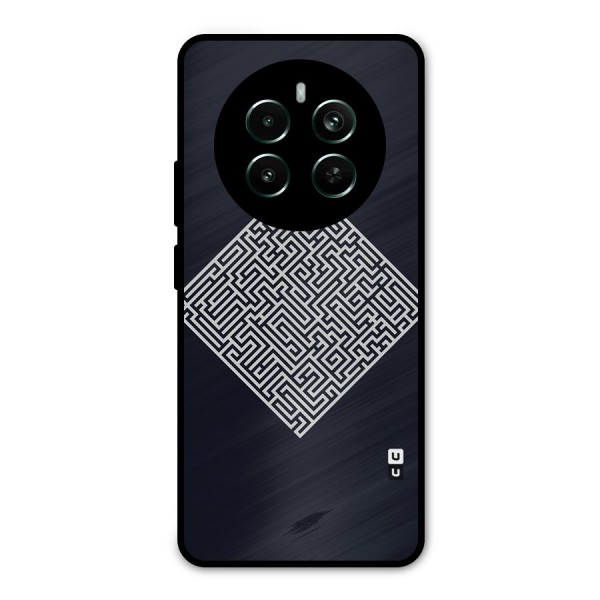 Minimal Maze Pattern Metal Back Case for Realme 12 Pro Plus