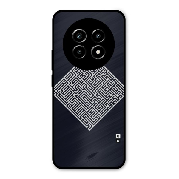 Minimal Maze Pattern Metal Back Case for Realme 13 Pro