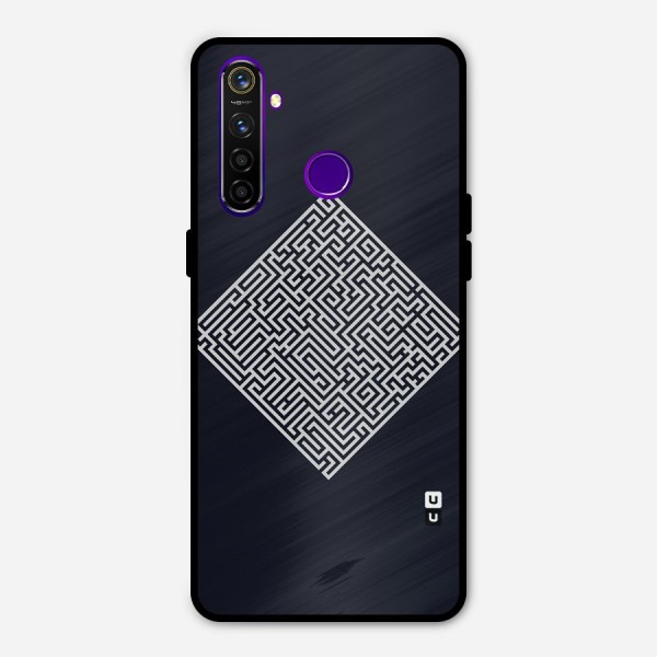 Minimal Maze Pattern Metal Back Case for Realme 5 Pro