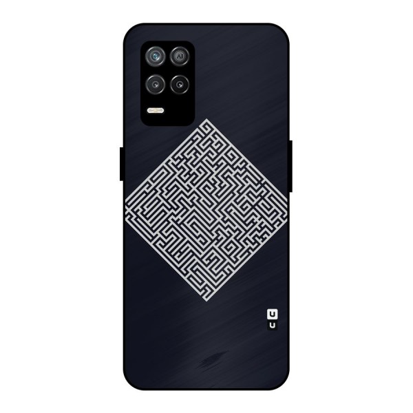 Minimal Maze Pattern Metal Back Case for Realme 9 5G