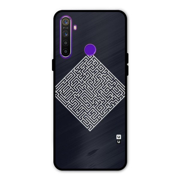 Minimal Maze Pattern Metal Back Case for Realme Narzo 10
