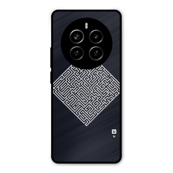 Minimal Maze Pattern Metal Back Case for Realme P1 Pro
