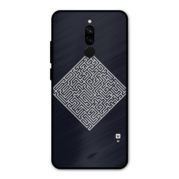 Minimal Maze Pattern Metal Back Case for Redmi 8