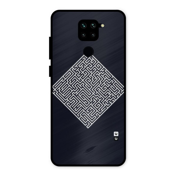 Minimal Maze Pattern Metal Back Case for Redmi Note 9