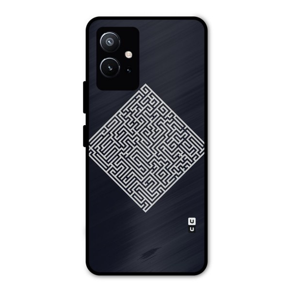 Minimal Maze Pattern Metal Back Case for Vivo T1 5G
