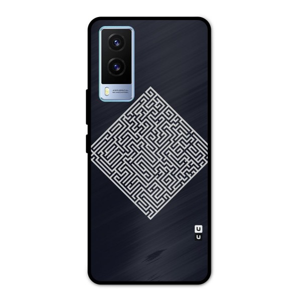 Minimal Maze Pattern Metal Back Case for Vivo V21e 5G