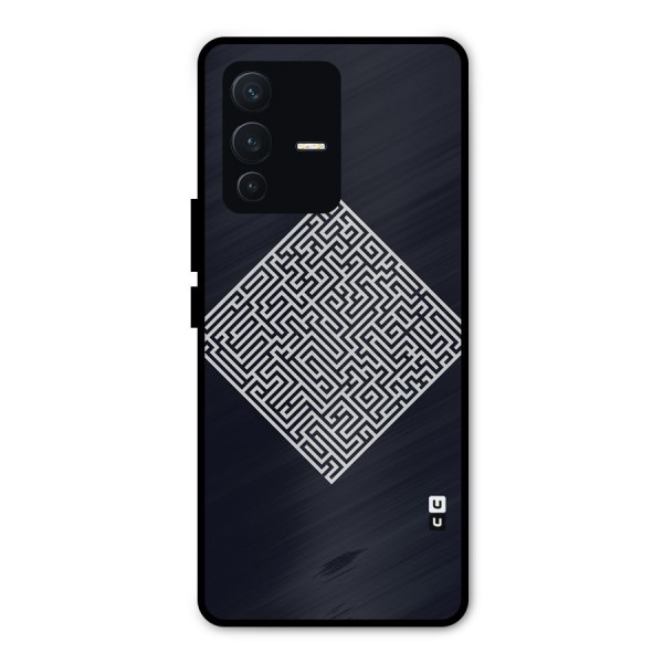 Minimal Maze Pattern Metal Back Case for Vivo V23 Pro