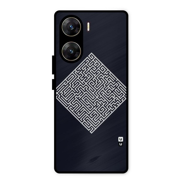 Minimal Maze Pattern Metal Back Case for Vivo V29e