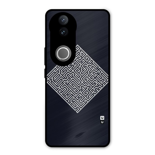 Minimal Maze Pattern Metal Back Case for Vivo V50