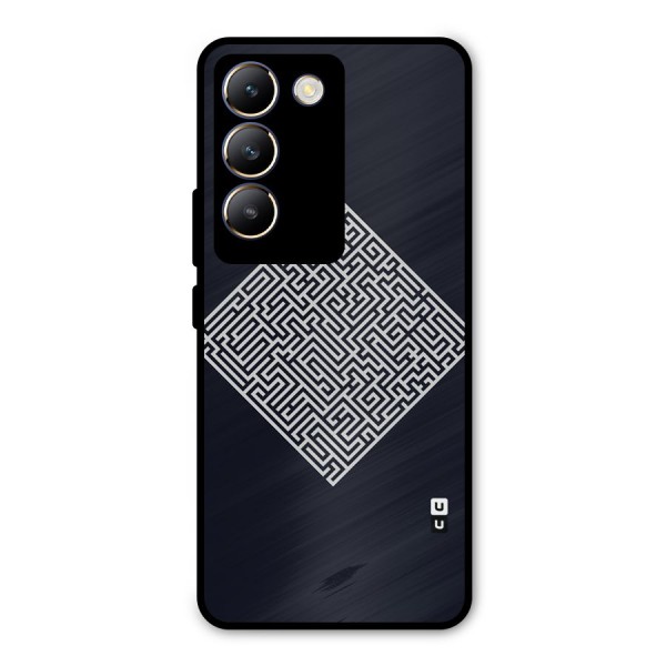 Minimal Maze Pattern Metal Back Case for Vivo Y200e