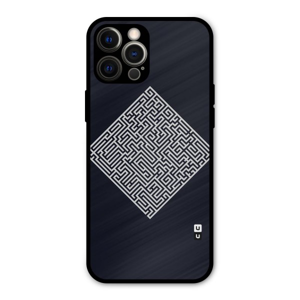 Minimal Maze Pattern Metal Back Case for iPhone 12 Pro Max