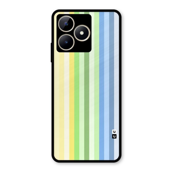 Minimal Pastel Shades Stripes Metal Back Case for Realme C53