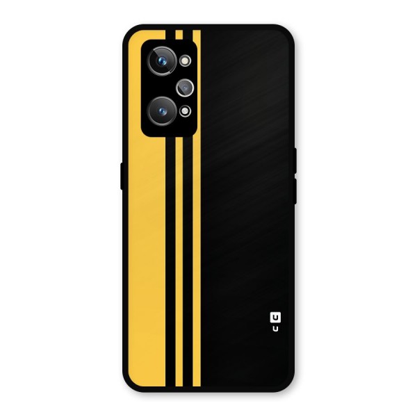 Minimal Yellow and Black Design Metal Back Case for Realme GT 2