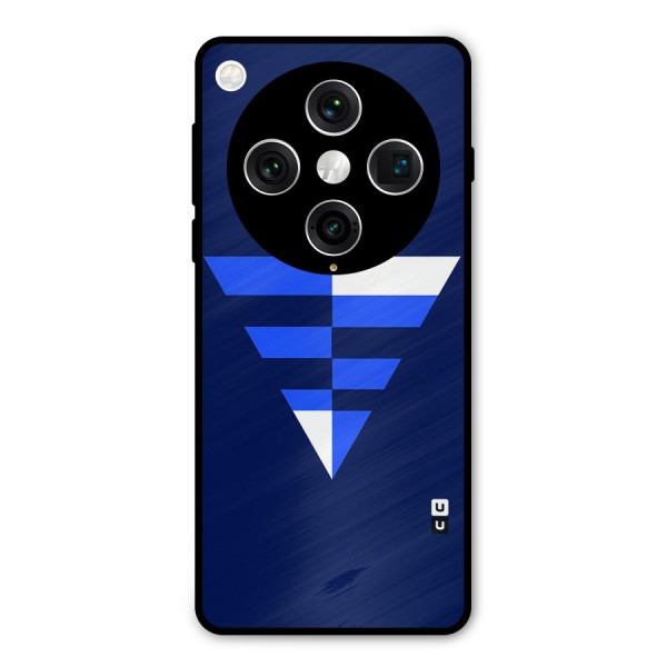 Minimalistic Abstract Inverted Triangle Metal Back Case for Oppo Find X8 Pro