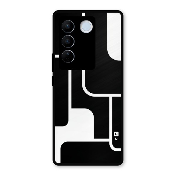 Minimalistic Shapes Metal Back Case for Vivo V27