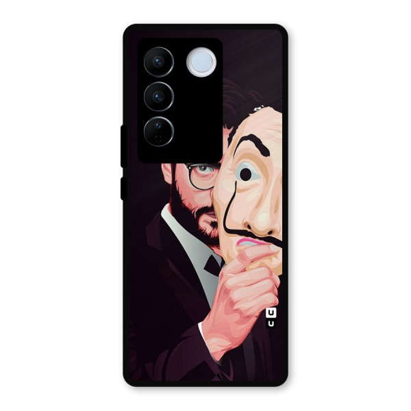 Money Heist Professor Art Metal Back Case for Vivo V27 Pro