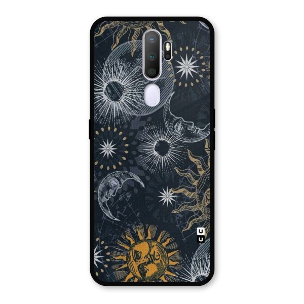 Moon And Sun Metal Back Case for Oppo A9 (2020)