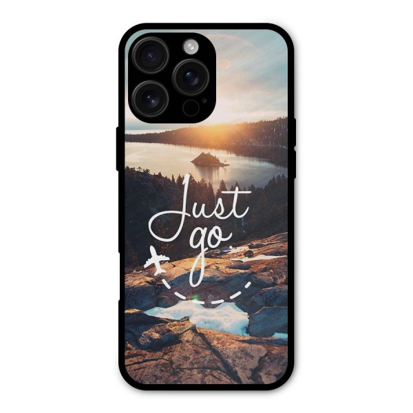 Morning Just Go Metal Back Case for iPhone 16 Pro Max