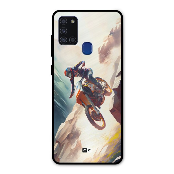 Mountain Biker Metal Back Case for Galaxy A21s