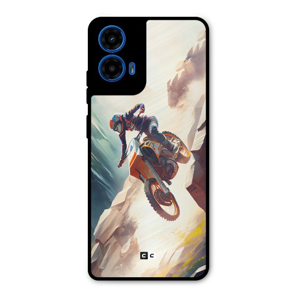 Mountain Biker Metal Back Case for Moto G45